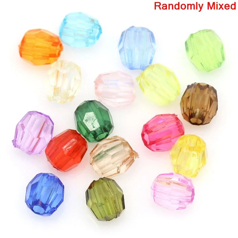 Doreen Box hot 2000 шт Смешанные акриловые граненые бусины 4x4 мм (B13834)|spacer beads|beads spacers