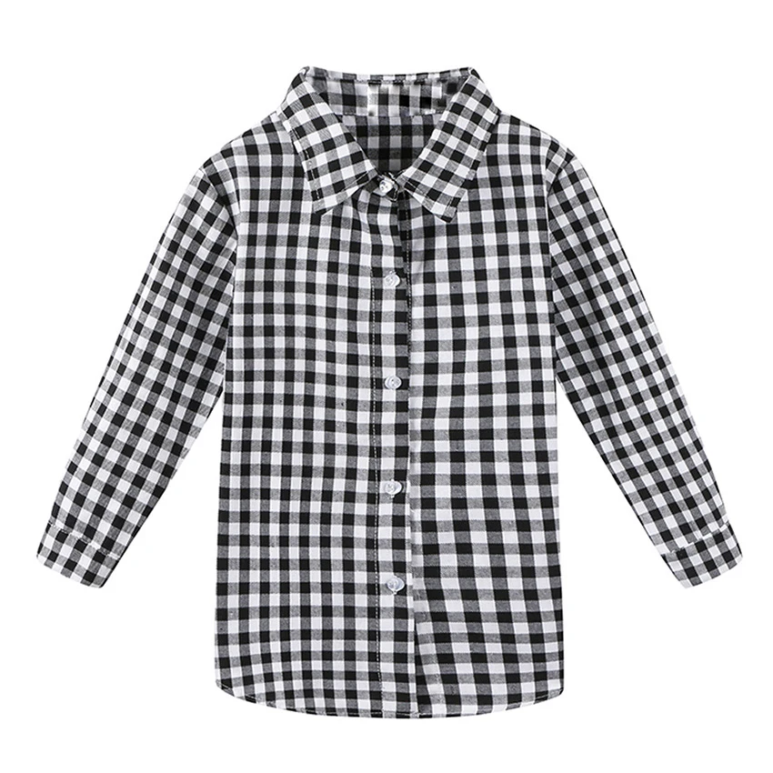 

Loose Tops and Blouses Girls Long Sleeve Clothes Toddle Plaid Cotton Shirts for Teenage Clothing Size 6 8 10 12 Years Vestidos