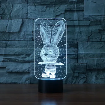 

Eared Rabbit Led Nightlight 7 color change Gradual Nightlight Gift Powerbank Usb Led Kids Room Light Led 3d Kids Lamp