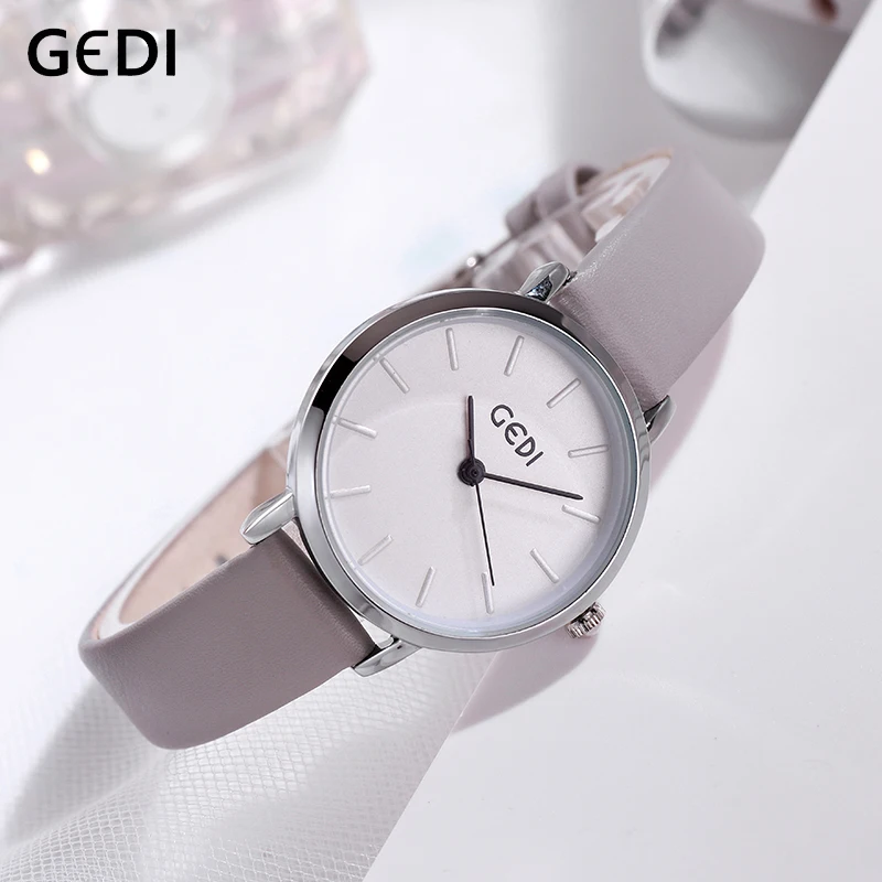 

GEDI Women's Wristwatch Women Watches Fashion Luxury Woman Top Brand Ladies Watch Simple Leather Clock reloj mujer