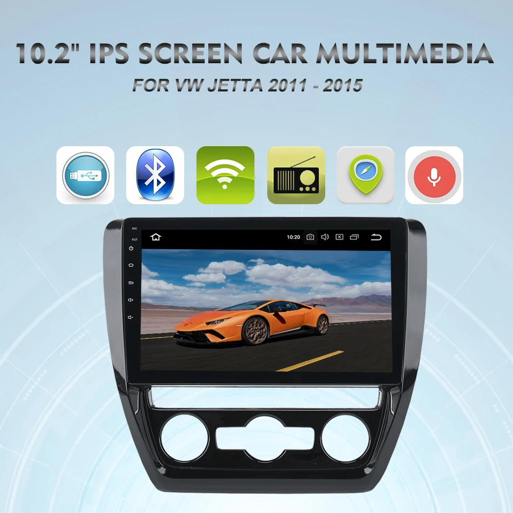 Excellent Car Audio GPS for VW Jetta 2012 2013 2014 2015 Multimedia Android Car Radio 10.2" IPS Screen Autoradio Stereo NAVI 4G WIFI RDS 0