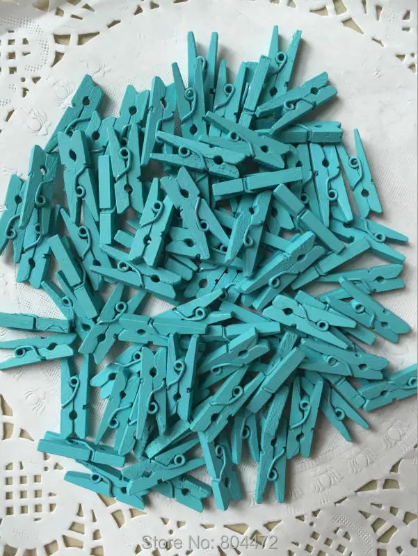 50 miniature wooden mini clothespins * tiny 1" long clothes pegs