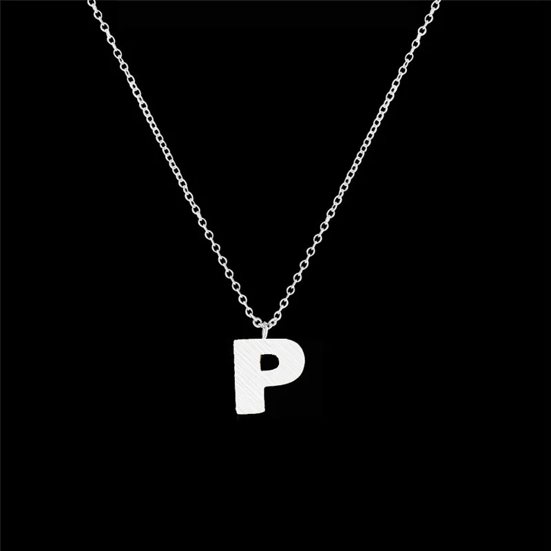 Jual 2018 Fashion Emas Warna Capital Letters P Liontin Kalung Wanita Pria Perhiasan Stainless Steel Rantai Aksesoris Colares