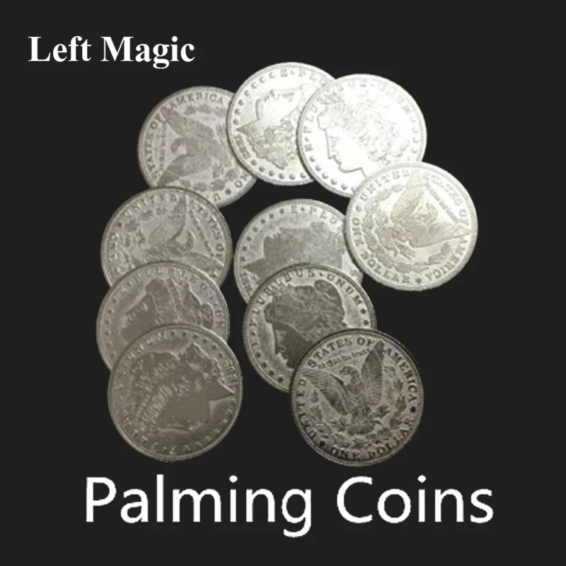 

5 Pcs Palming Coins (Morgan Version) Magic Tricks Super Thin Magia Coin Close Up Street Illusion Accessories Gimmick Prop Comedy