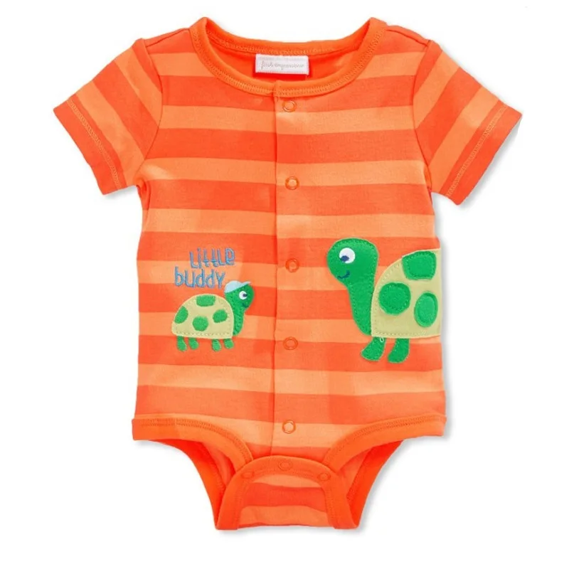 

2018 Baby Boy Bodysuit Toddler One-Piece Clothes Opening Turtle Baby Dress Body Cover Newborn Jumpsuit Overall Tights Stripe