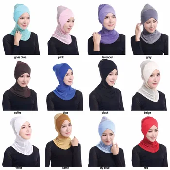

Muslim Women Head Scarf High Quality Modal Underscarf Hijab Cover Bonnet Ninja Hijabs Women Muslim Islamic Wrap Headscarf
