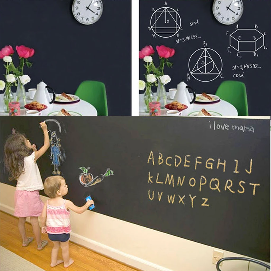 Write Vinyl Roll Sticker Adhesive Board Peel Writing Paint Blackboard Drawing Board Paint Paper 2m 45cm	