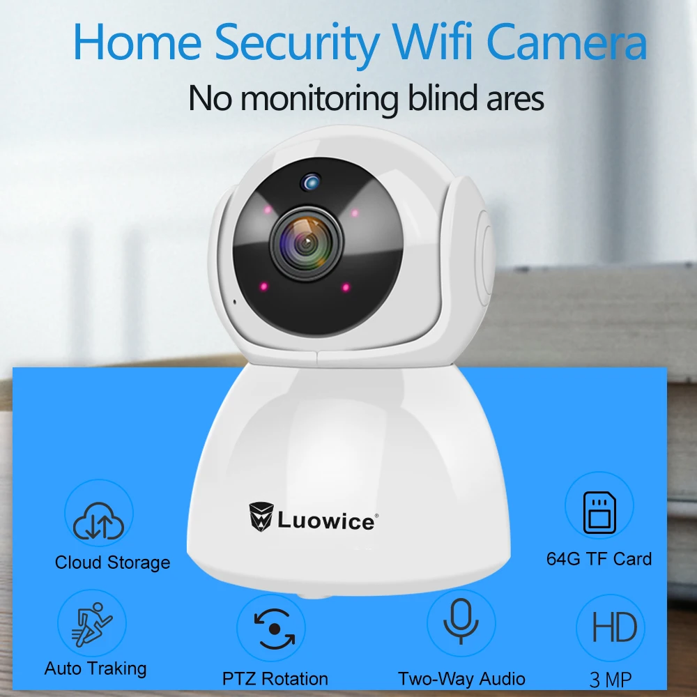 Беспроводная ip-камера 3MP WiFi камера IP CCTV камера безопасности P2P ночного видения детский монитор Крытый full hd-камера