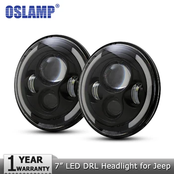 

Oslamp 2pcs 7inch 60W LED Headlights for Jeep CJ/Wrangler JK/Wrangler TJ LED Headlamps Aftermarket Driving Light H4/H13 Socket
