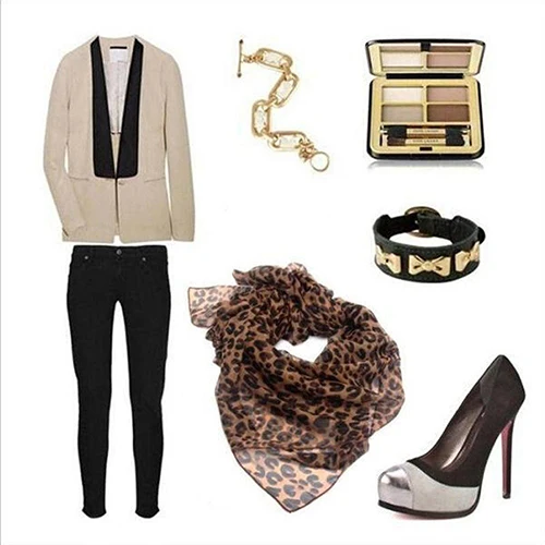 

Women Fashion Long Leopard Shawl Scarf Wrap Lady Chiffon Wrap Stole Gift