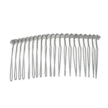 Дорин коробка Серебряный тон в форме расчески Заколки для волос 7,8x3,8 см(3-1/" x1-1/2"), 10 шт.(B17122