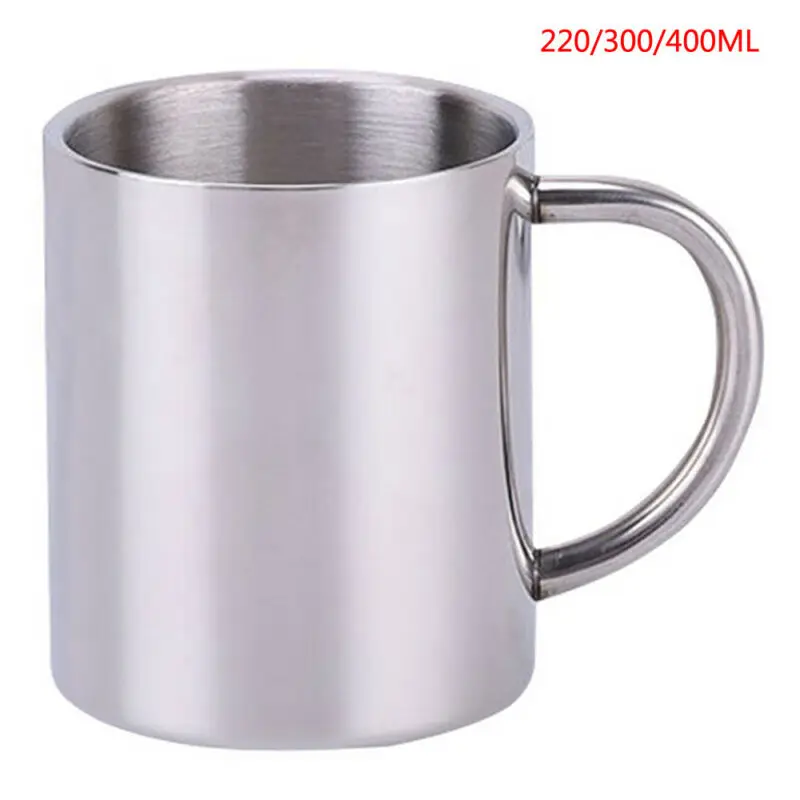 Portable Mug Cup Double Wall Travel Tumbler Coffee Mugs Tea Cups Stainless Steel