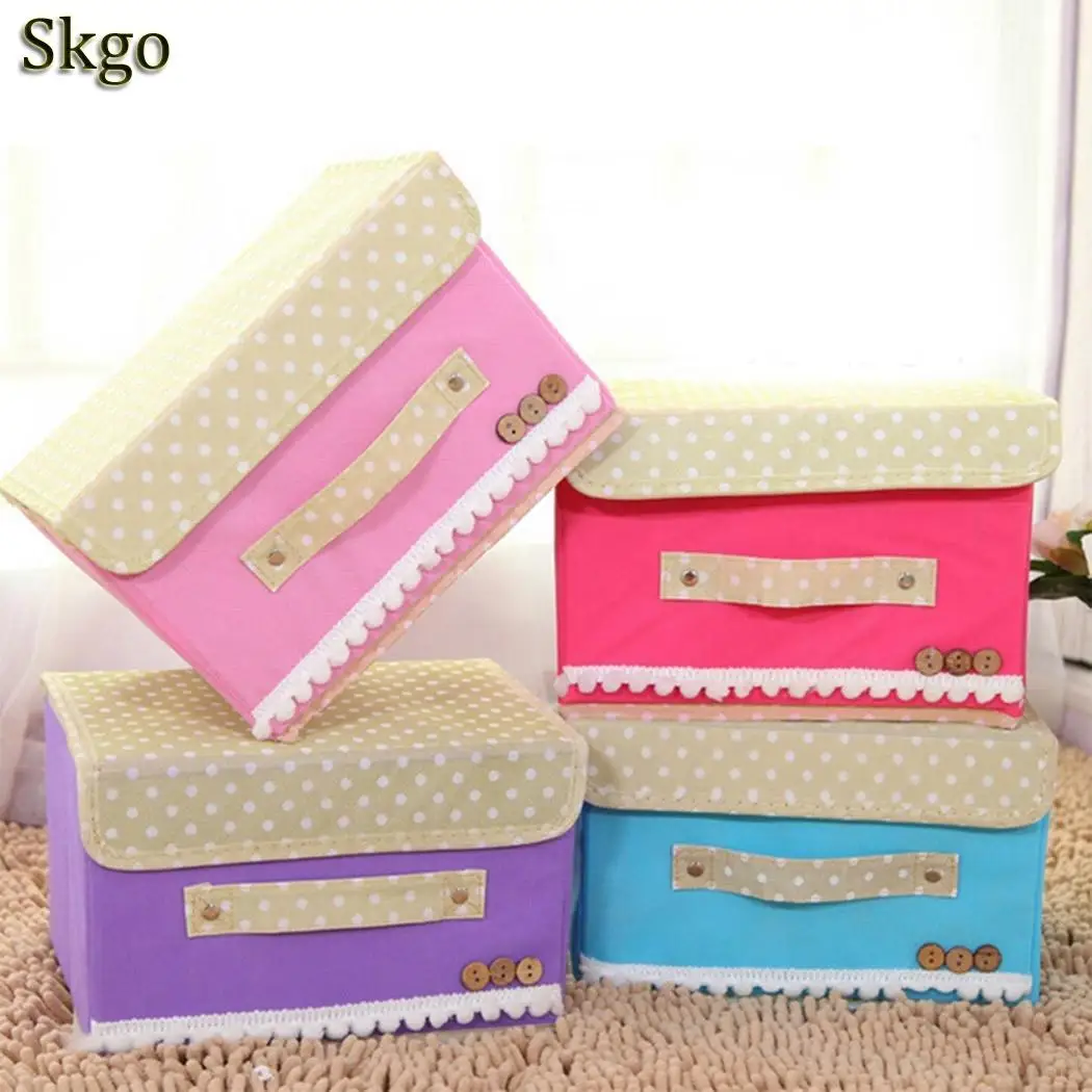 

Storage Box Spinning Cloth Folding Cover Box With Handle Storage Box Finishing Clothing Wholesale Storage Racks And Basket