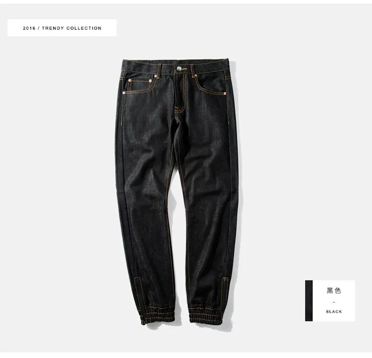 Mens Jeans Jogger Pants Fashion Classic Slim Fit Biker Denim Jogging Pants 2016 Cotton Casual Washed Trousers With Zipper M-XXL (21)