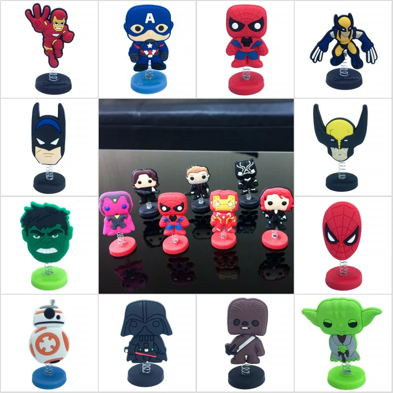 

Mixed 10pcs Marvel's Avenger Star Wars Superheros Hot Cartoon Figure PVC Standing Doll Home Decor Car Accessories Kid Party Gift