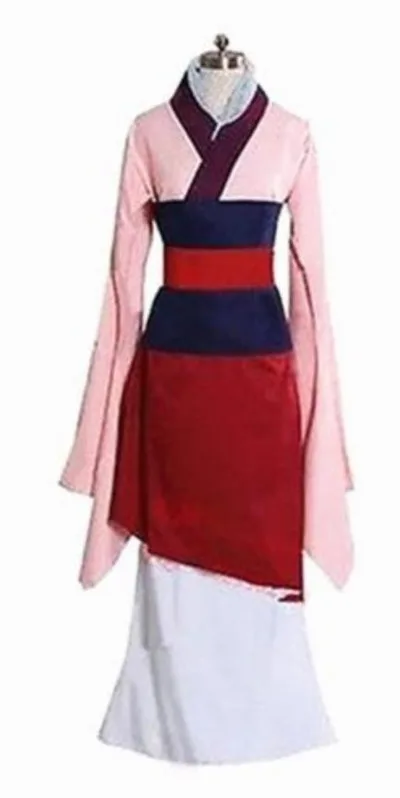 Принцесса Хуа Мулан взрослый костюм платье розовое синее платье фильм косплей девушка взрослые детские костюмы для Хэллоуина для женщин размера плюс - Цвет: Red