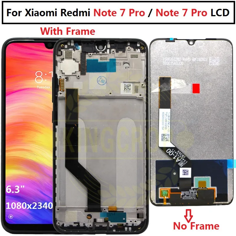 

Original New Xiaomi Redmi Note 7 LCD Note 7 Pro Display Touch Screen with frame Digitizer Assembly Redmi Note7 LCD Replace