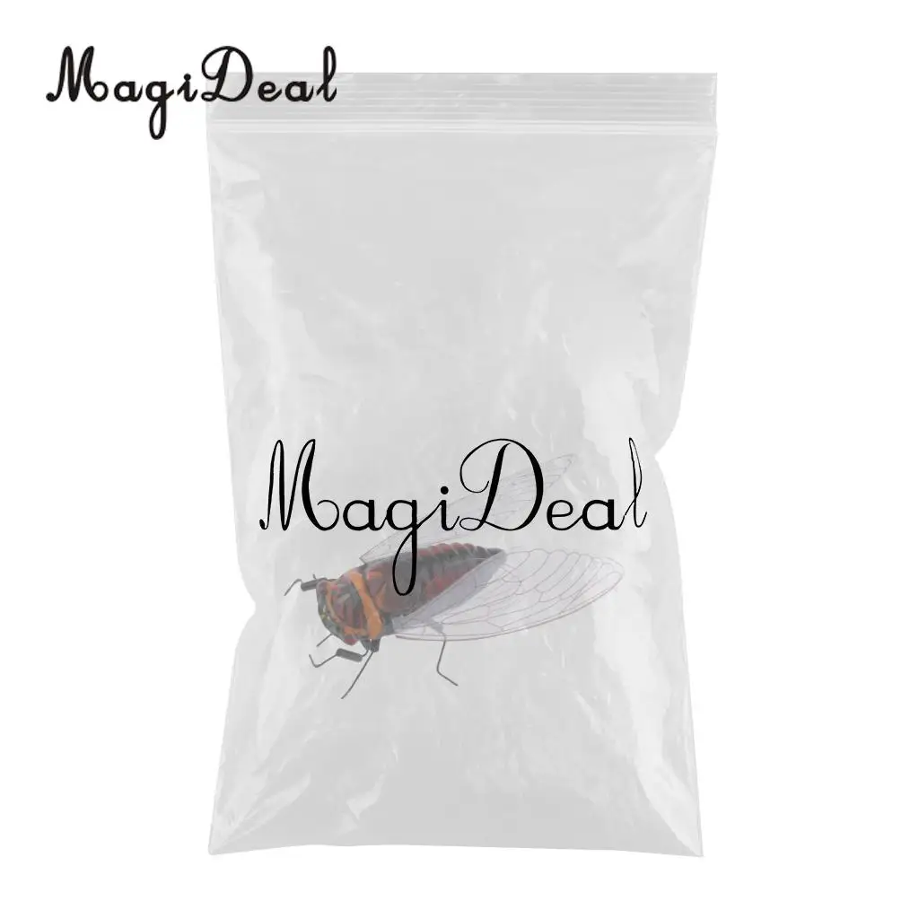 MagiDeal Artificial Lifelike Insects Model Cicada Figurines Home Garden Art Craft Decor DIY Tree Decor Kids Play Toy 