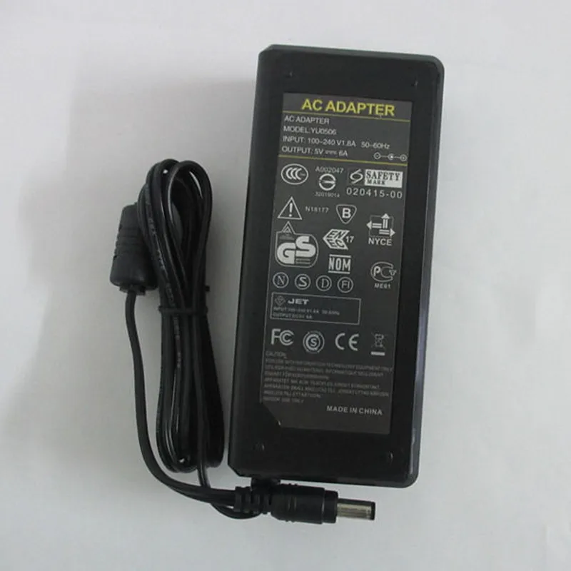 Весь DC5V 6A 30 Вт для ws2812b 2812b ws2801 lpd8806 apa102 led переключатель полосной адаптер питания с