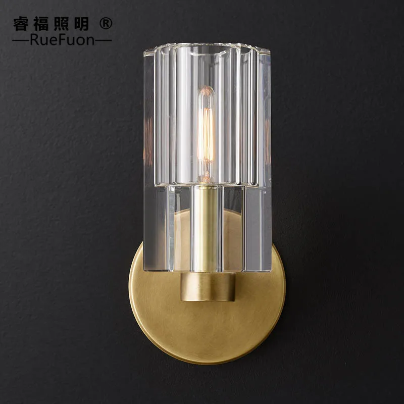 

modern full copper wall lamp bar American postmodern crystal lamps and lanterns personality restaurants all copper lamp