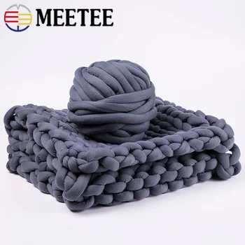 

Meetee 1pc 500g Core Cotton Line Chunky Yarn DIY Blanket Cushion Coarse Scarf Yarn Bulky Arm Roving Knit Blanket Hand Knitting