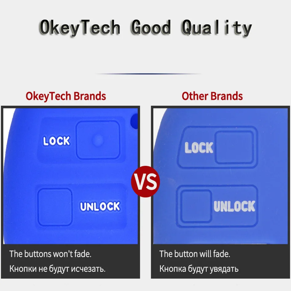2 кнопки OkeyTech силиконовый чехол брелок для ключей Lexus rx ls gx sc toyota camry rav4 prado corolla avensis
