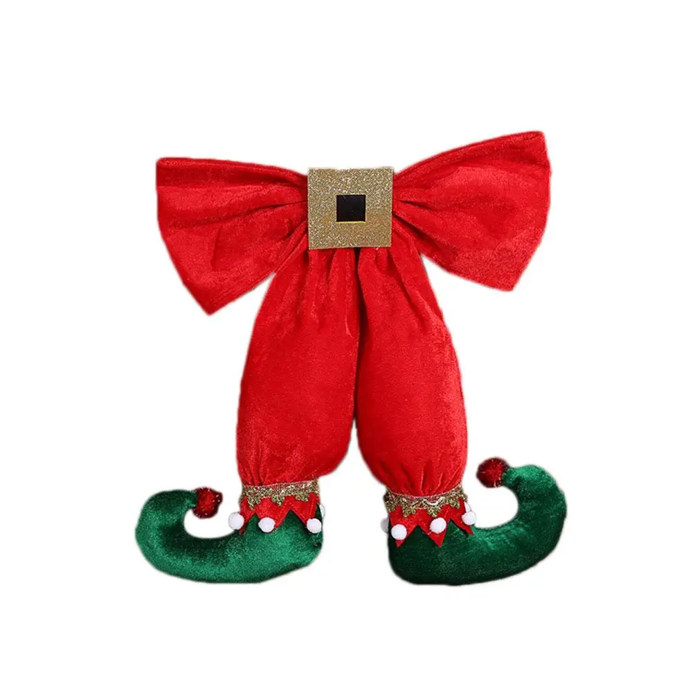 

European And American Style Cute Elf Foot Shape Bowknot Christmas Decoration Pendant Hotel Christmas Tree Decorations