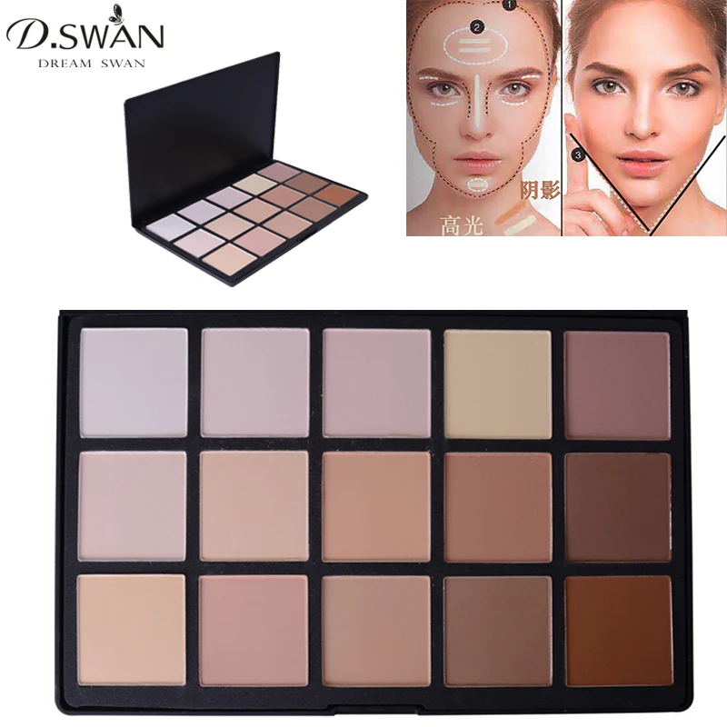 15 Color Face Contour Makeup Palette Matte Bronzer Powder Foundation