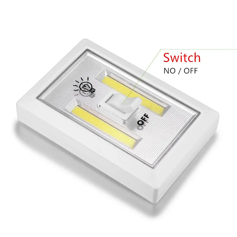 

Ultra Bright Magnetic Mini COB LED Wall Light Night Lights Camp Lamp Battery Operated with Switch Magic Tape for Garage Closet