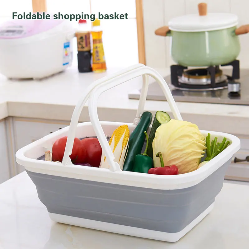 

Multifunction Collapsible Chopping Board Drain Basket Vegetable Basin Folding Silicone Kitchen Cutting Board Home Storage Tools