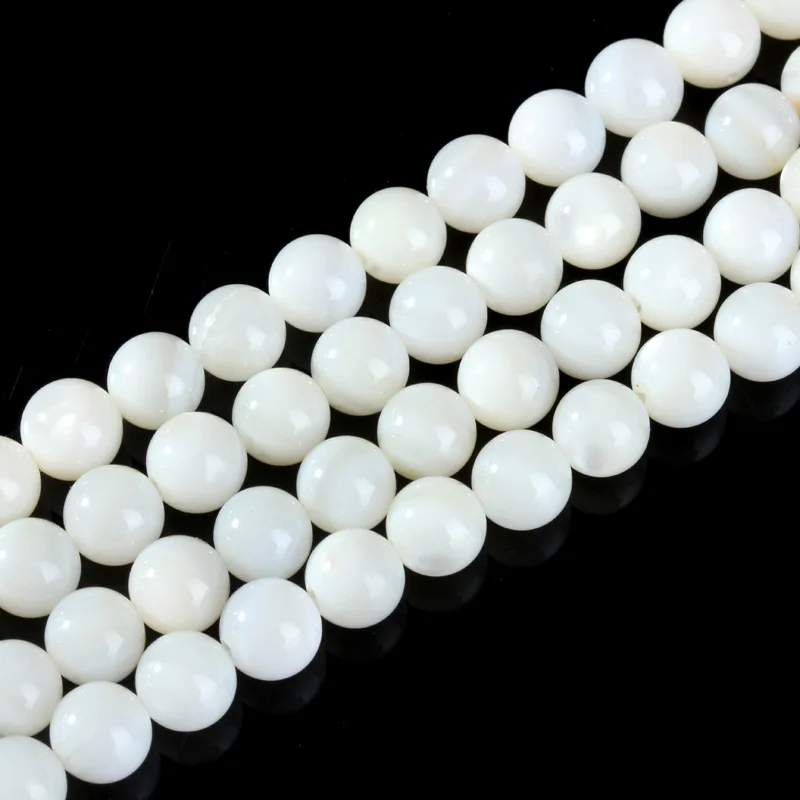 

Top Quality Natural Stone Tridacna Beads Round White Loose Strand Bead Ball 4/6/8/10/12mm Handmade Jewelry Bracelet Making Diy