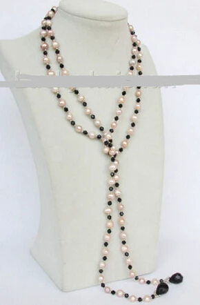 

ddh001673 length 51" 8mm baroque pink-purple freshwater pearls agate necklace
