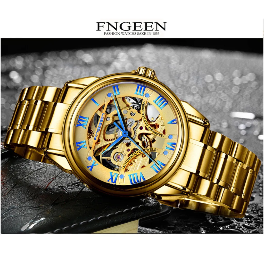 

Water Resistant Leather Strap Watch Automatic Mechanical Men's watch Wrist Party decoration suit Dress Watch gifts male man