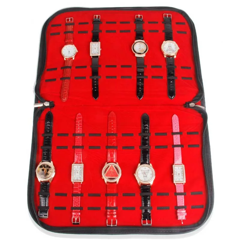 

High-Grade 20 Slots Watch Show Velvet Tray Packaging Bags Watches Jewelry Display Shelf Box