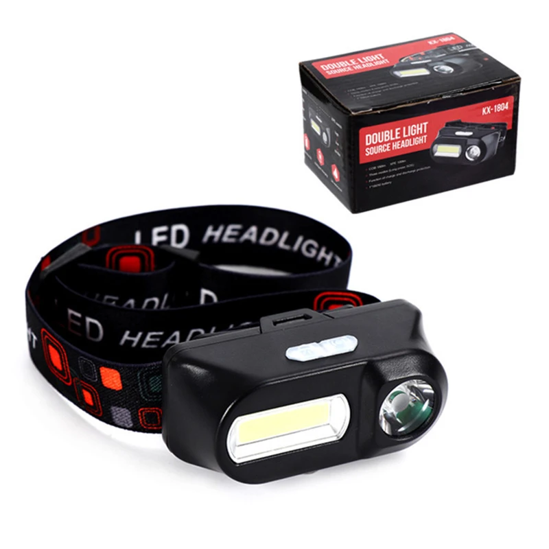 Multi-function Mini Waterproof XPE COB LED 6-modes Headlight USB Rechargeable 18650 Battery Flashlight for Outdoor