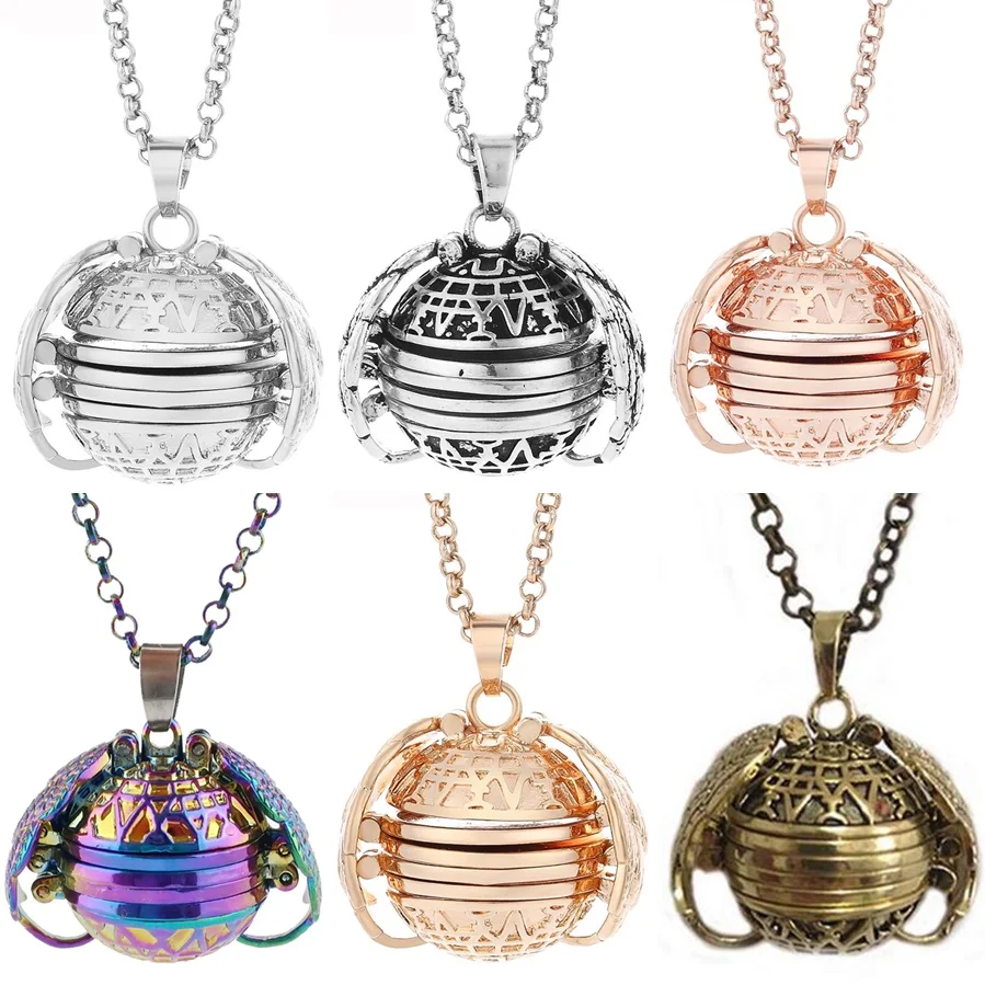 Expanding 4 Photo Pendant Memory Floating Locket Angel Wings Flash Box Necklace