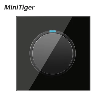 

EsooLi 1 Gang 1 Way Random Click On / Off Wall Light Switch With LED Indicator Knight Black Crystal Tempered Glass Panel