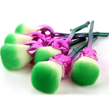 

New Style Makeup Brushes 6PCS Kit Multicolored Rose Flower Shape Make up Brush Collection Gold Silver