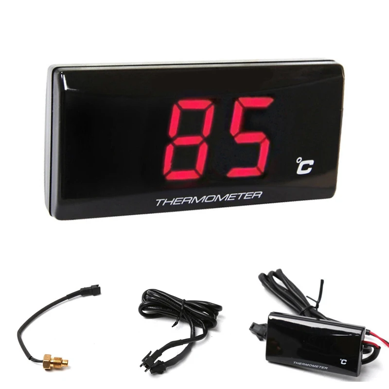 Universal Motorcycle Water Temp Temperature Gauge Meter Thermometer Red LCD Digital Display | Автомобили и мотоциклы