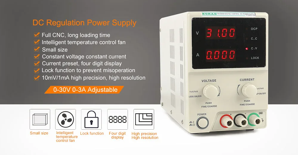 KD3005D лаборатории Питание регулируемый высокой точности 4 цифры по ценам от производителя Дисплей 30V 5A регулятор постоянного тока Питание ноутбука Ремонт