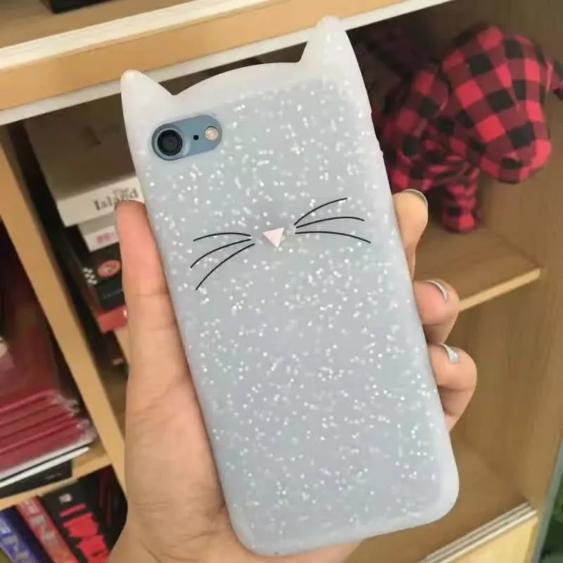 Cover For iPhone 7 Case Cute Cartoon Animal 3D Beard Cat Ear Phone Case For iPhone X XS MAX XR 5S SE 6 6S 7 8 Plus Silicon Soft Cover For iPhone 7 Case Cute Cartoon Animal 3D Beard Cat Ear Phone Case For iPhone X XS MAX XR 5S SE 6 6S 7 8 Plus Silicon Soft