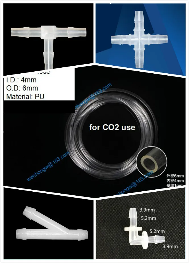 Aquarium CO2 Proof Plastic Clear Tubing 4/6mm Air Pipe Hose for Fish