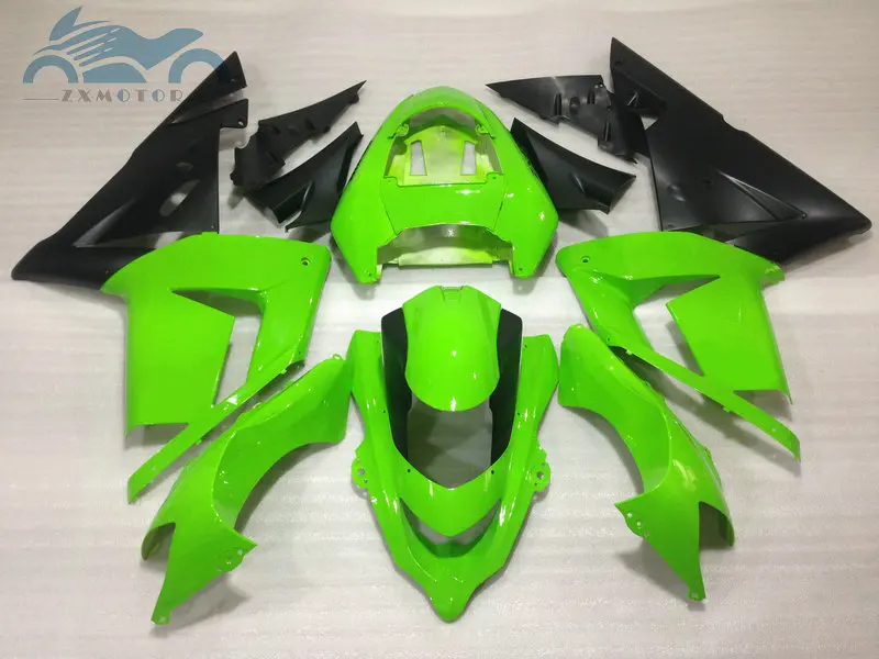 

Индивидуальные комплекты мотоциклетных обтекателей для Kawasaki Ninja ZX-10R 2004 2005 рынок запчастей АБС обтекатели BK56 04 05 ZX10R зеленый черный