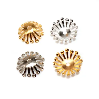 

100pcs Metal Vintage Silver color Bead Caps 12mm silver Plated Flower petal End Spacer Beads Caps Charms For Jewelry Making
