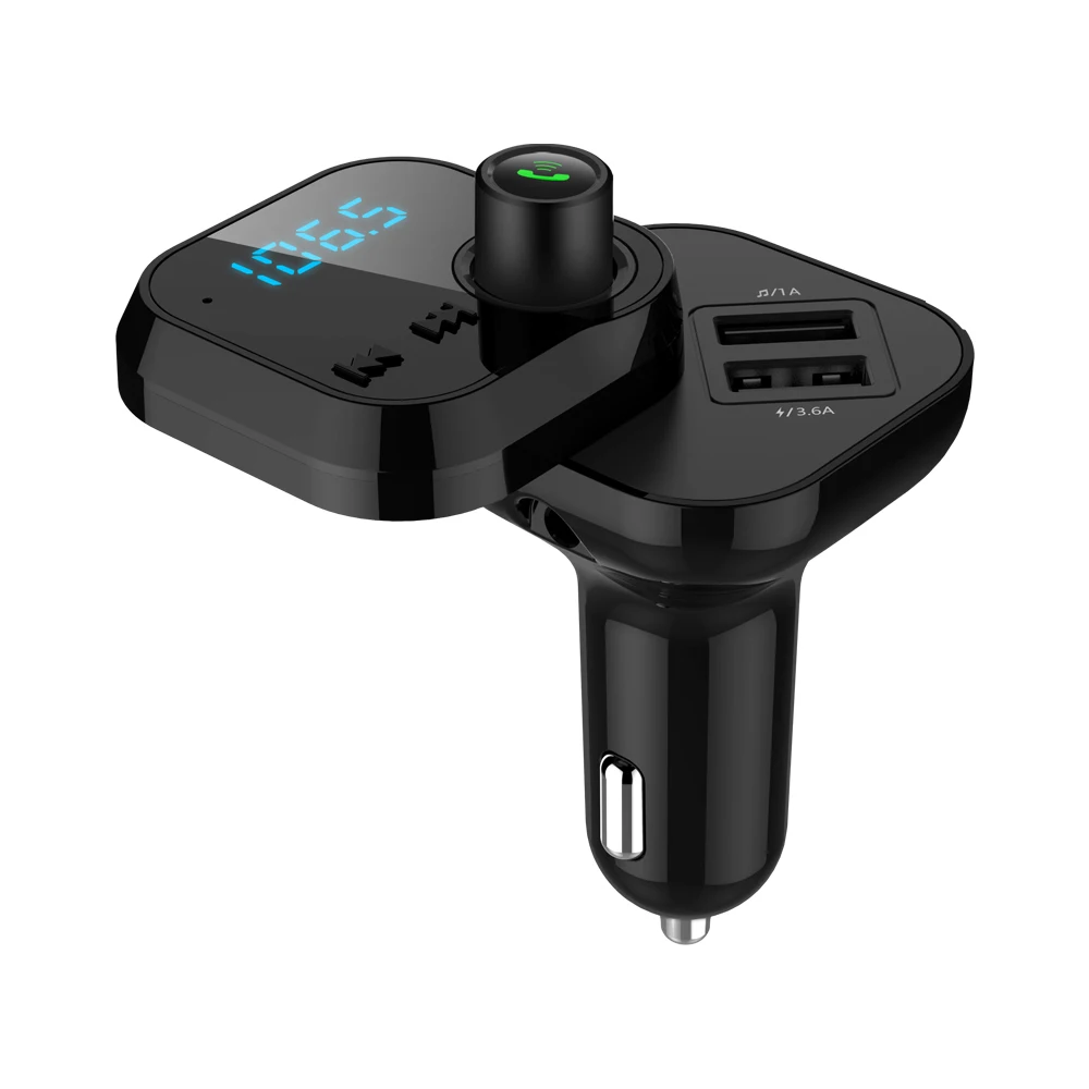 

Car MP3 Audio Player Bluetooth FM Transmitter Handsfree Calling Dual USB fast Charger for iphone XR XS samsung s10 Phone Charger
