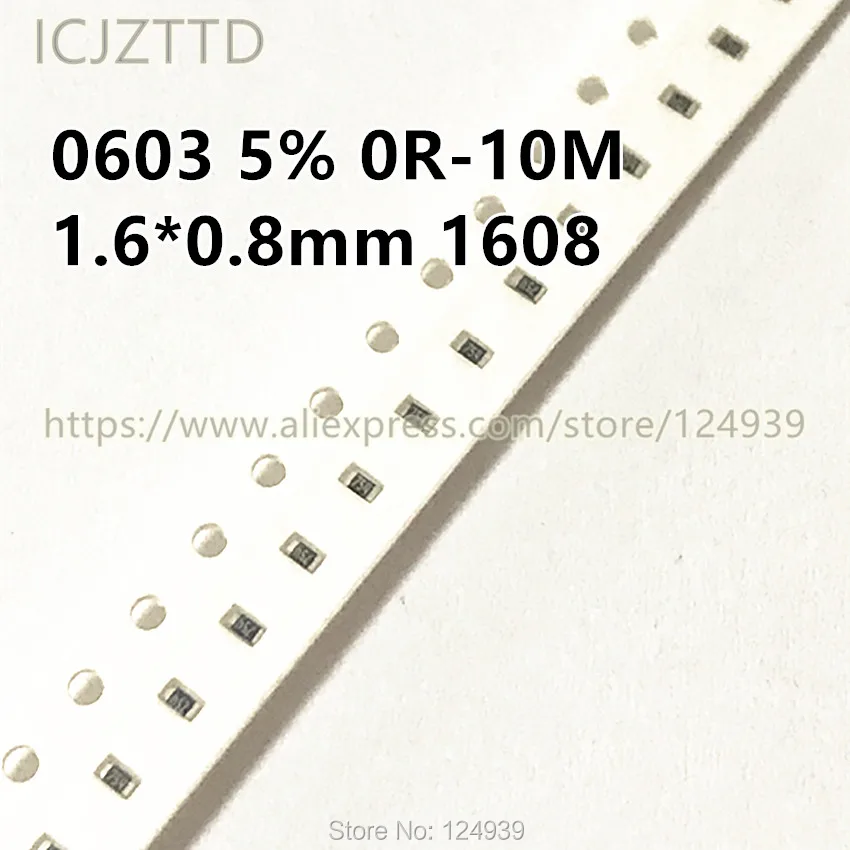 100 шт. 1/10 Вт RJ0603 5% SMD Res 1608 3R 3R0 3.3R 3R3 3.6R 3R6 3.9R 3R9 4.3R 4R3 4.7R 4R7 5.1R 5R1 5.6R 5R6 6.2R 6R2 6.8R 6R8 |