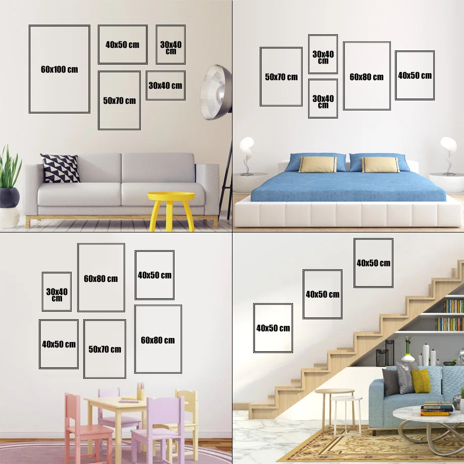 Wall art prints - sizes and set variations