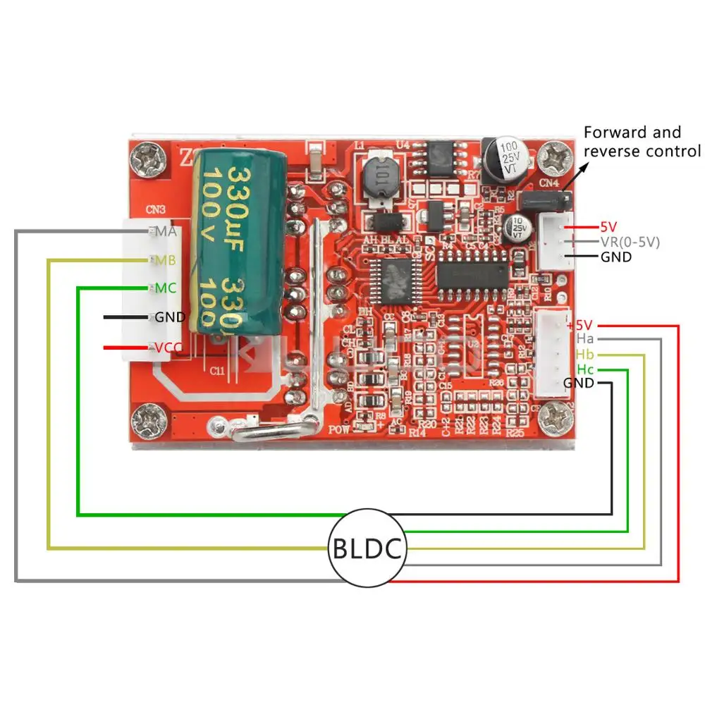 Бесщеточный сенсорный двигатель, плата контроллера, регулятор драйвера двигателя, DC 5~ 36V 16A 350W BLDC переключатель контроллера двигателя