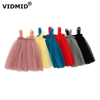 

VIDMID Baby Girls vest Dresses Cotton Brand summer Girls lace Dress Kids girls Clothes children's sleeveless clothing 7065 02