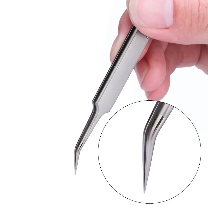 Stainless Steel Precision Tweezers Pincet Pinzas Precision Curved Tweezers For Electronic Smartphone Watch Repair Tools precision tweezers tweezer tool esd anti static tweezers soldering tweezers phone repair tweezers